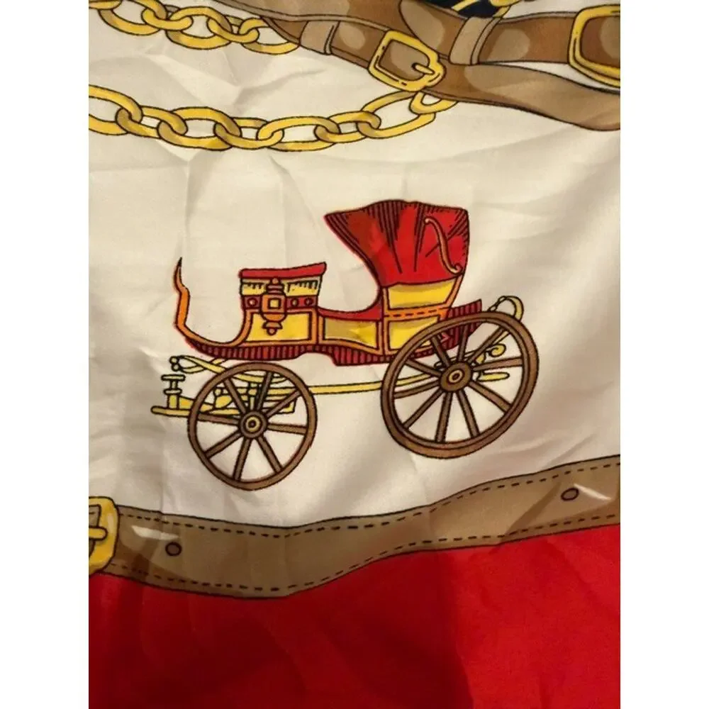 Vintage Square Scarf Equestrian Silk Italian Old Money Luxury